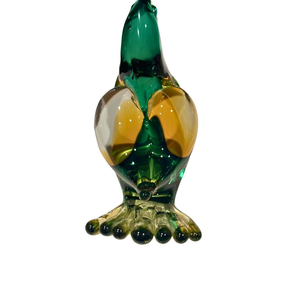 VTG Murano Green and Yellow Glass Bird Figurine - Picture 6 of 9
